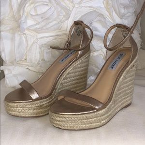 New!  Steve Madden Gold Espadrilles.